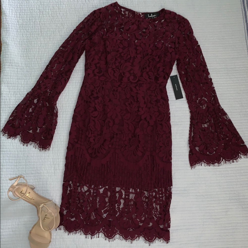 Lulus Plum Long Sleeve Midi Dress